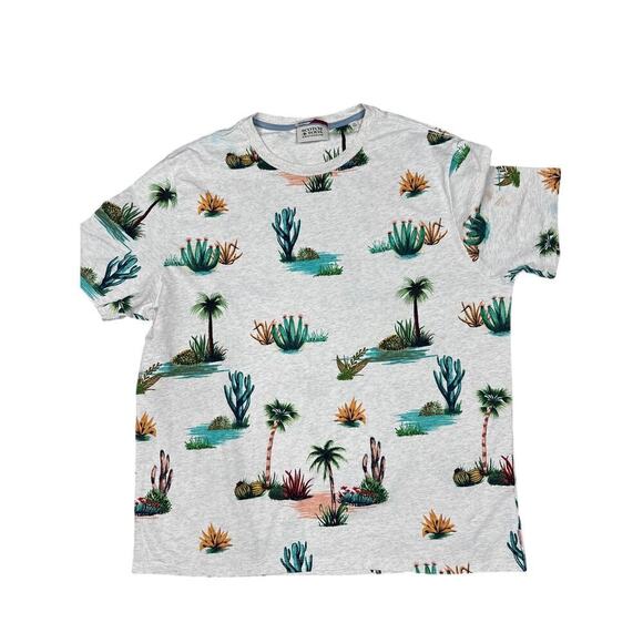 Scotch and Soda Men's Organic Cotton Graphic T Shirt Cactus Print Size XXL - Picture 1 of 5